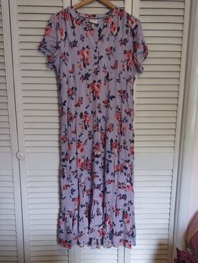 EUC Knox Rose Sweet Lilac Lavender Floral Dress Size Small S